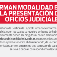 Modalidad en la Presentación de Oficios Judiciales